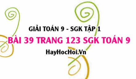 Giải bài 39 trang 123 SGK Toán 9 tập 1